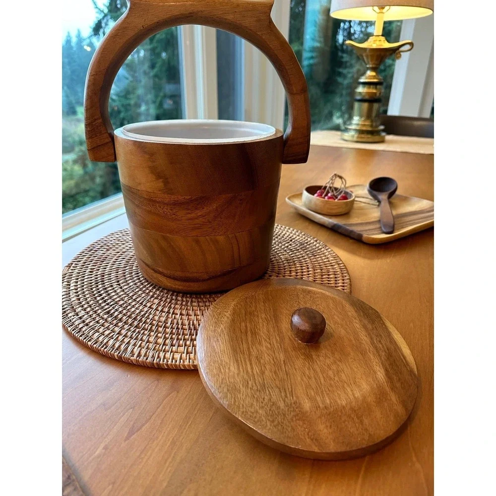 MCM Dansk Wooden Ice Bucket
